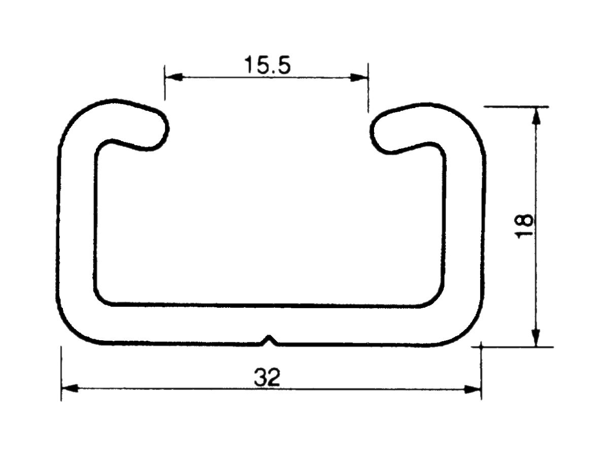 Befestigungsschiene Almatec 32×18×3mm L=3m