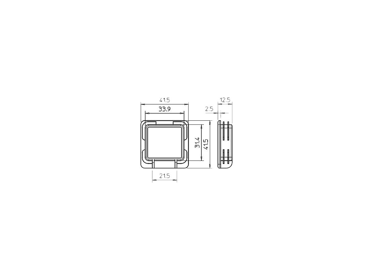 Endkappe Bettermann für Profilschiene 41×41mm orange