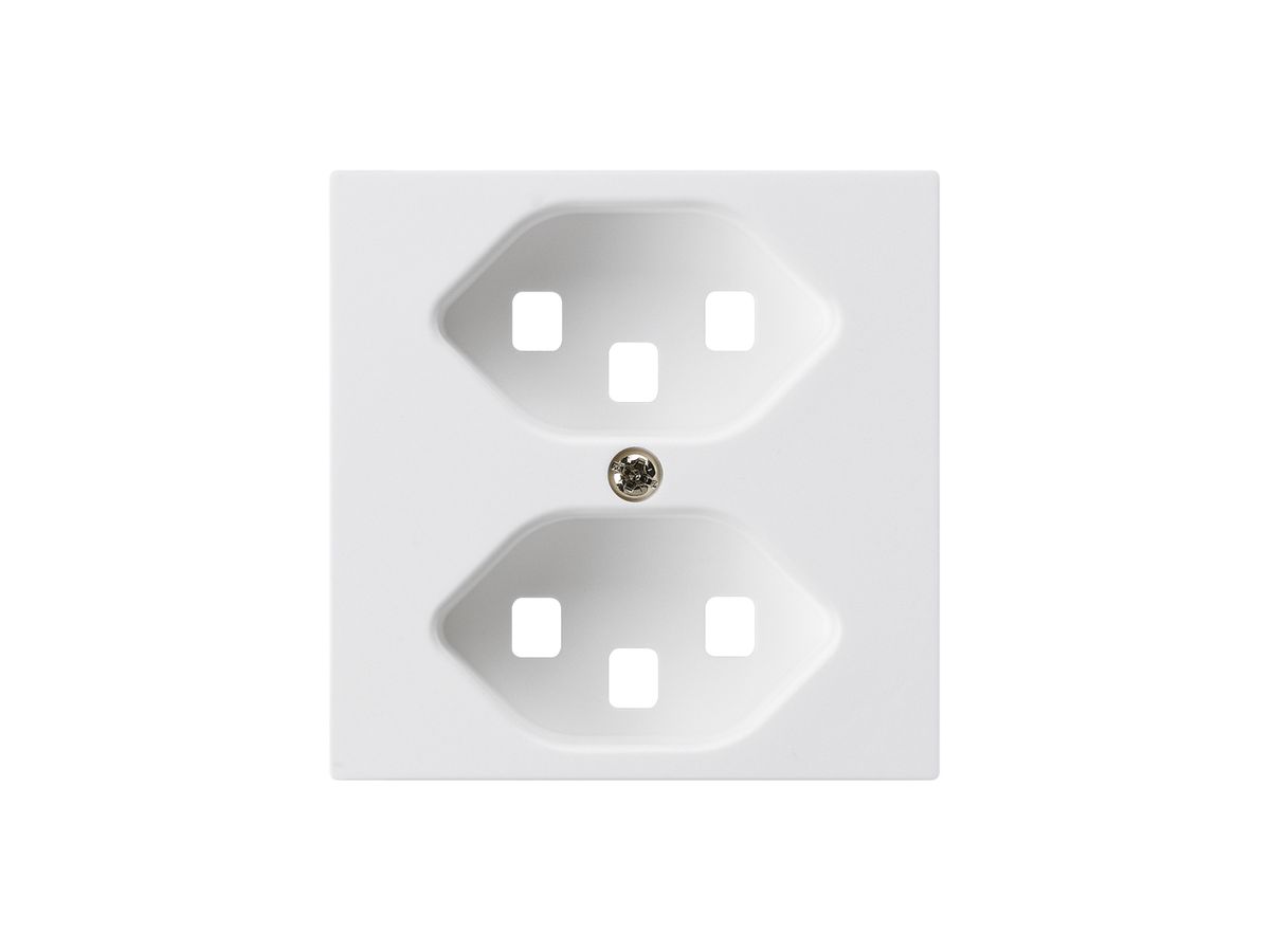Frontplatte kallysto 2×T23 weiss 60×60mm für Steckdose 2×T23