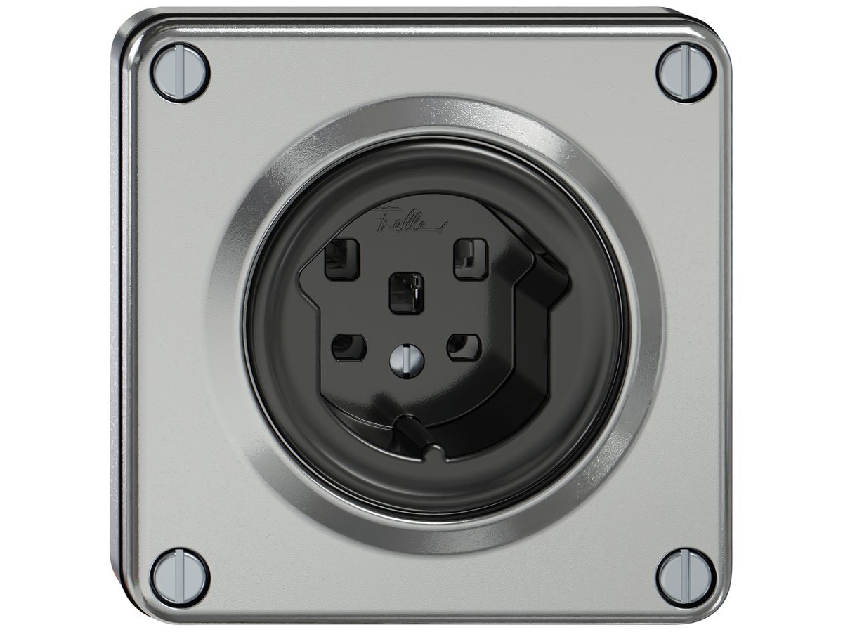 UP-Steckdose ELEMENT SNAPFIX® 1×Typ 25 16A 440V IP20 alu