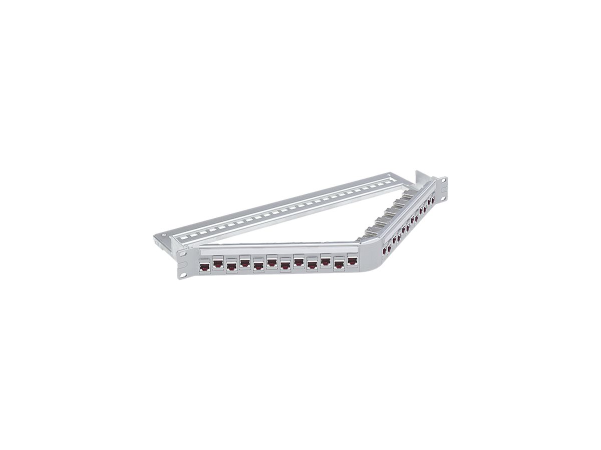 Rangierfeld 19" Kat.6A 24RJ45/s 1HE angled