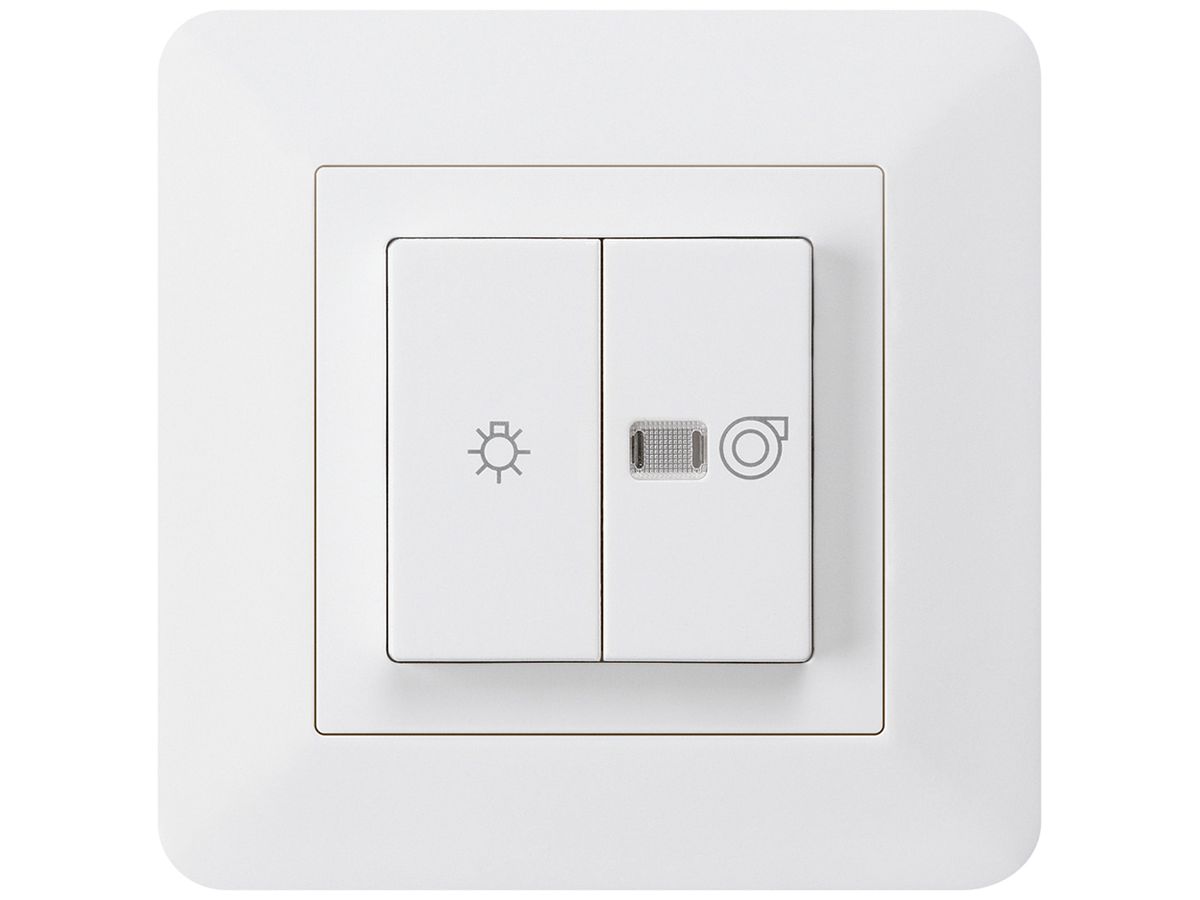 UP-Leuchtdruckschalter kallysto.trend weiss 1/1L Symbolen Licht+Ventilation