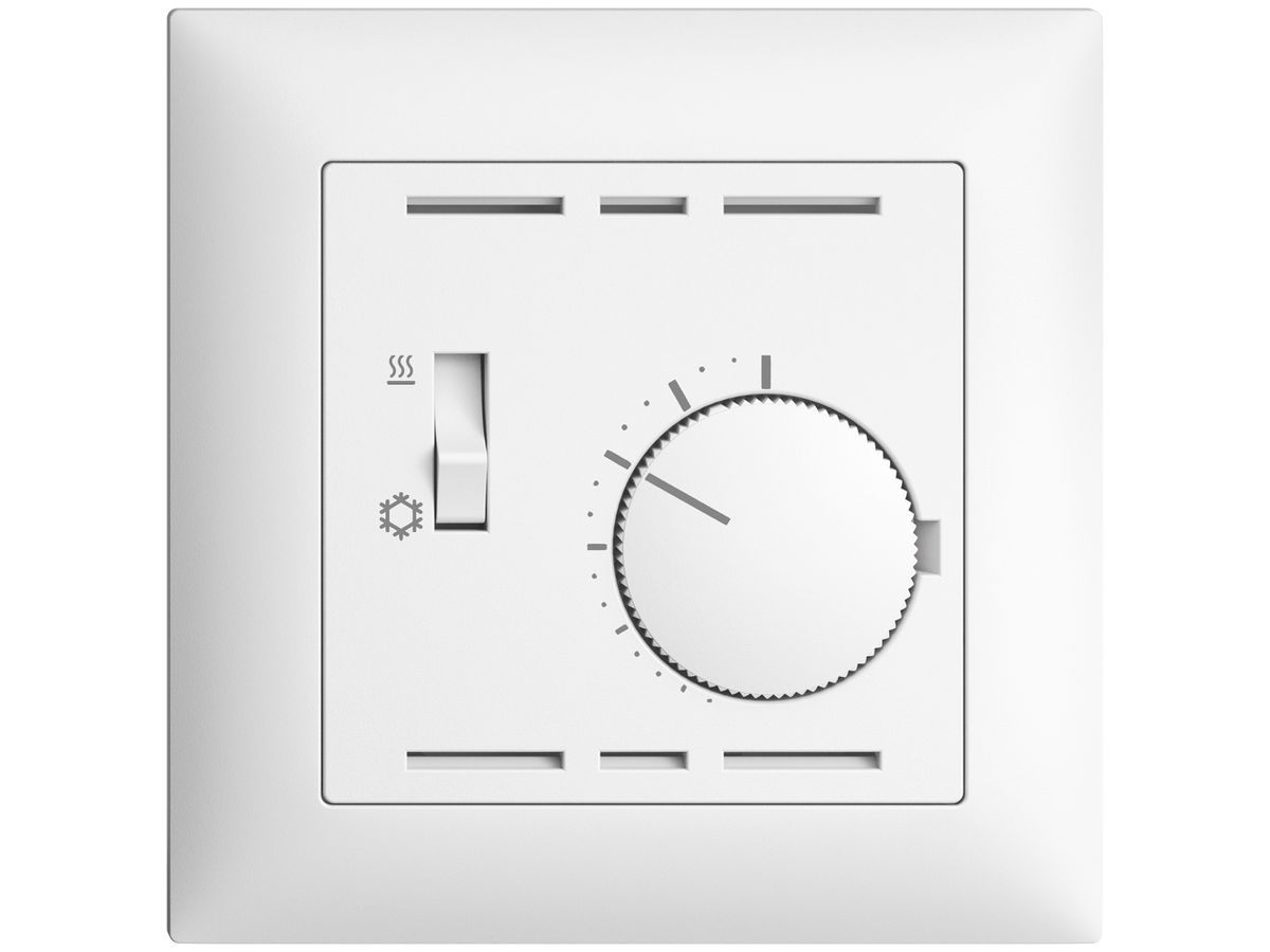 UP-Thermostat EDIZIOdue, mit Schalter Heizen/Kühlen, Tiefe 34mm, 88×88mm, weiss