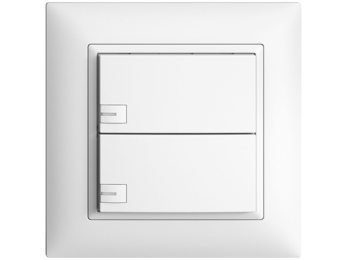 UP-Universaltaster 2×1T Schraubklemme EDIZIOdue weiss, mit LED