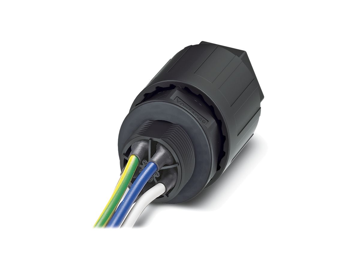 Durchführung QUICKON 4LPE M25 6mm² Ø9…14mm mit Mutter + Kabel 1m schwarz