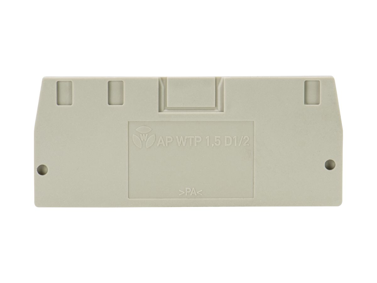 Abschlusswand Wieland AP, für Reihenklemmen WTP 1.5 D1/2…, 55.2mm, grau