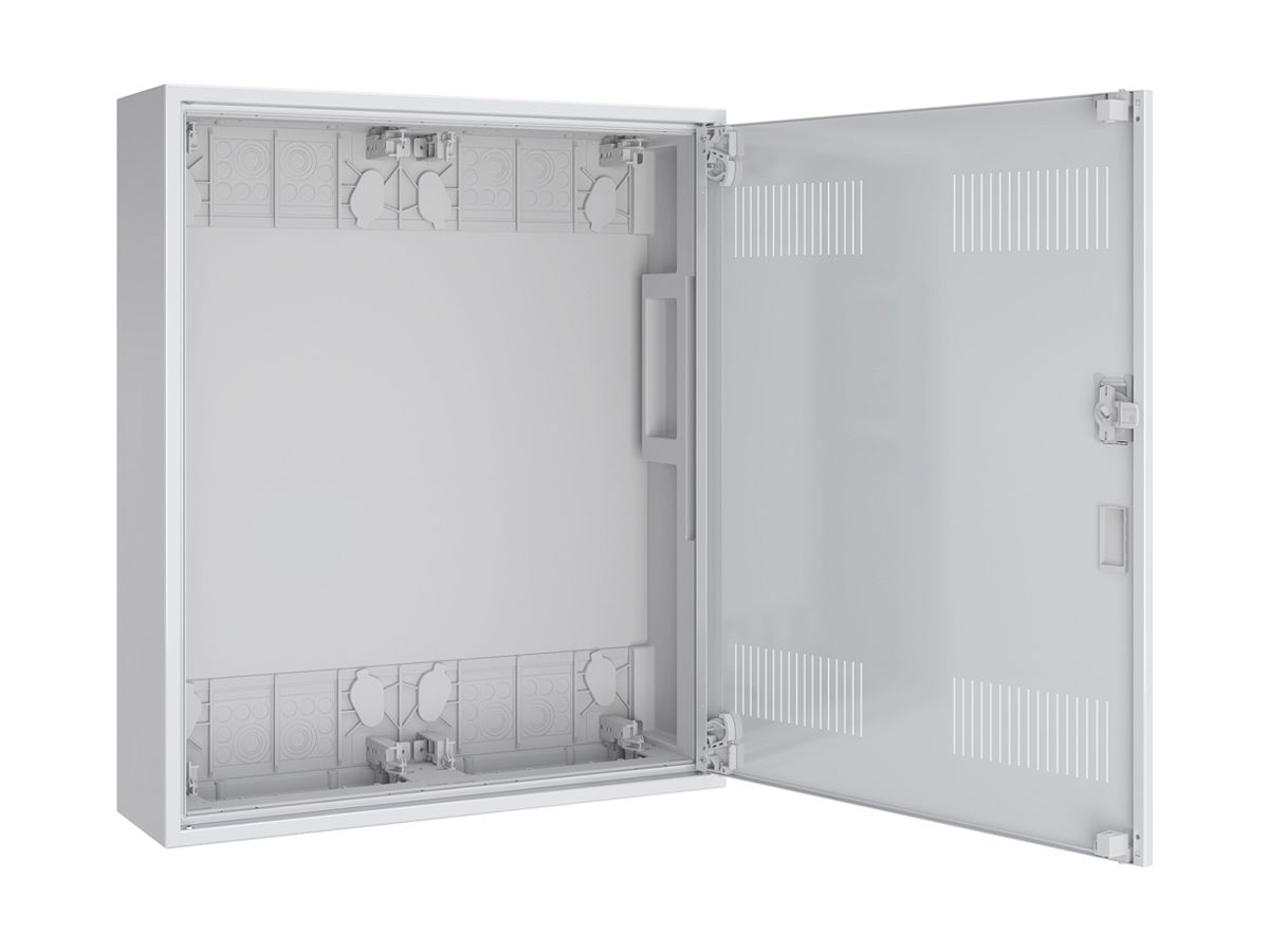 AP-Leergehäuse SE Pragma m.Tür geschlitzt weiss 2 Felder 4 Reihen 550×650×160mm