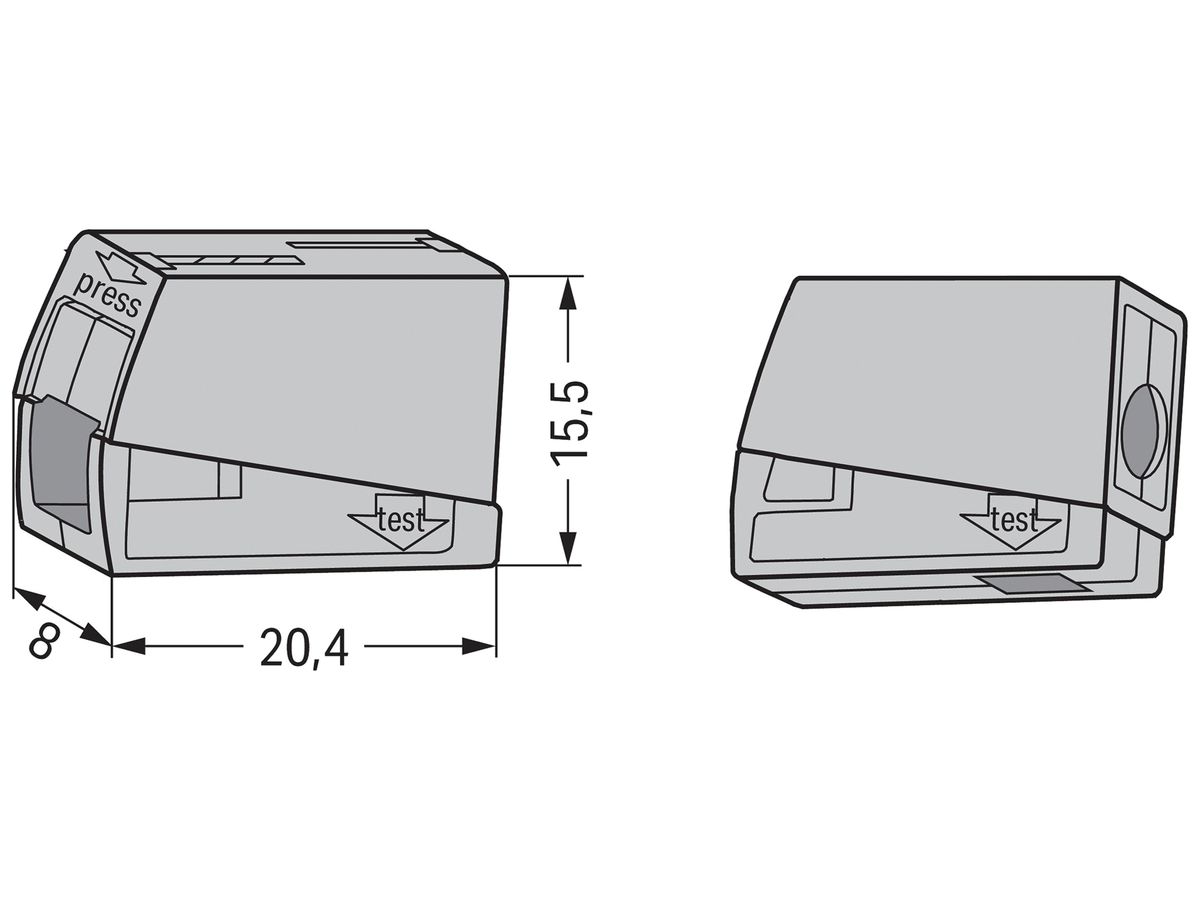 Leuchtensteckklemme WAGO 1…2.5mm²/0.5…2.5 grau
