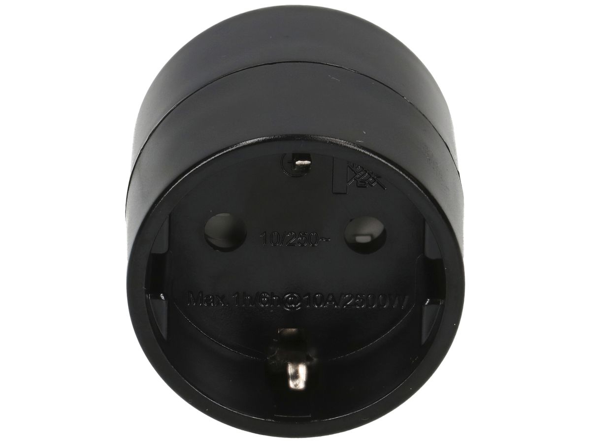 Reiseadapter MAX HAURI PLUG 10A Schuko-steckdose Stecker für CH schwarz