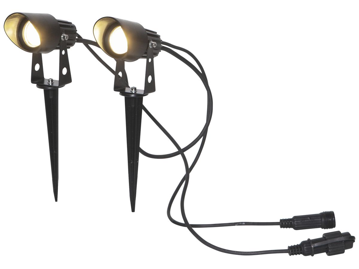 LED-Spiessleuchte System 24 Extra, Set à 2Stk, schwarz, 4.8W/Set, warmweiss