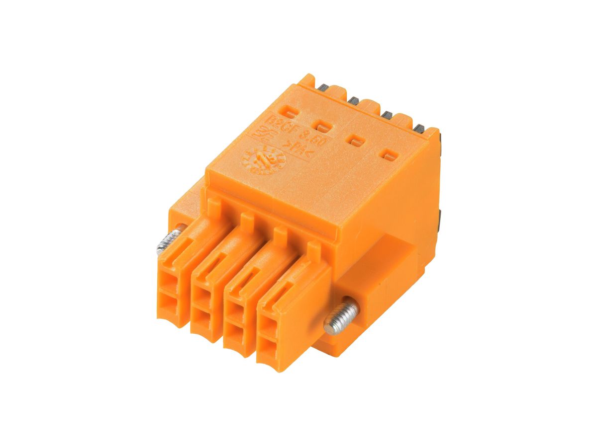 Buchsenstecker Weidmüller B2CF Flansch 3.5mm 6L verzinnt orange