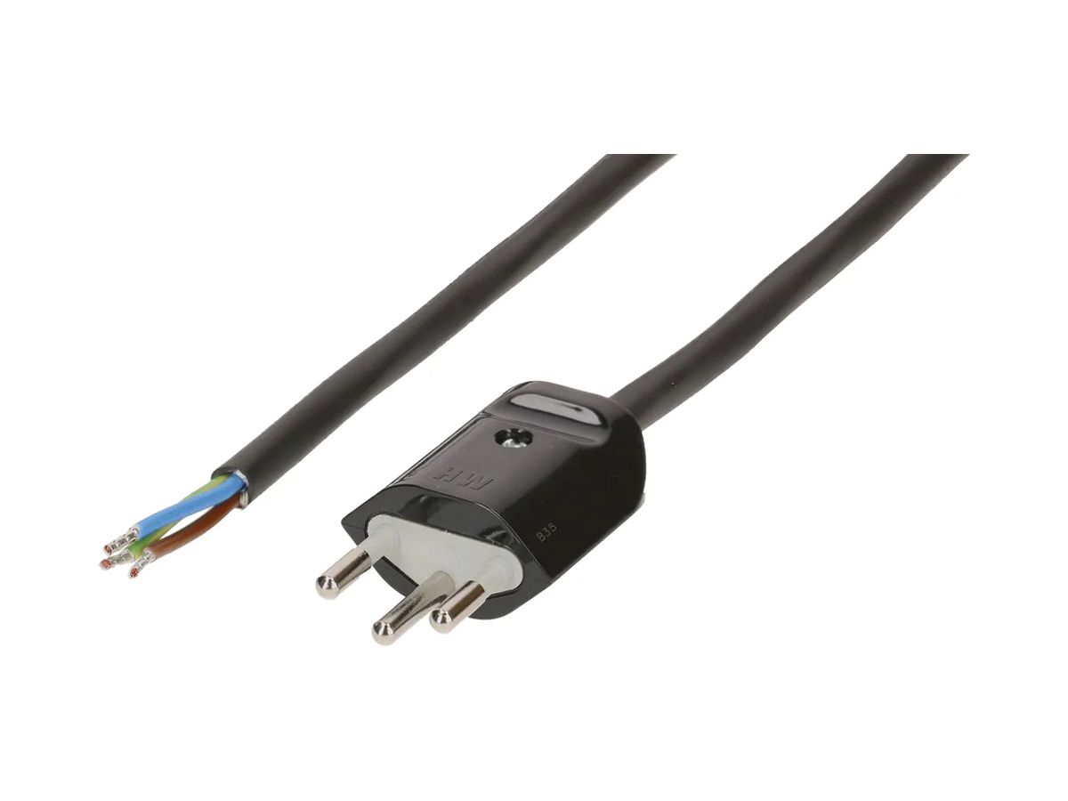 Apparatekabel MAX HAURI Td 3×1mm² 5m schwarz Stecker T12