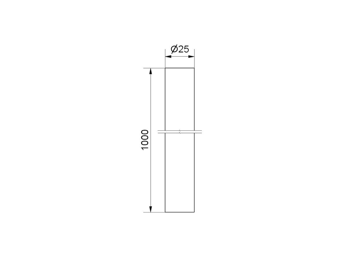 Rohr WERMA, Ø25mm, Länge 1000mm, für Signalsäule, silber