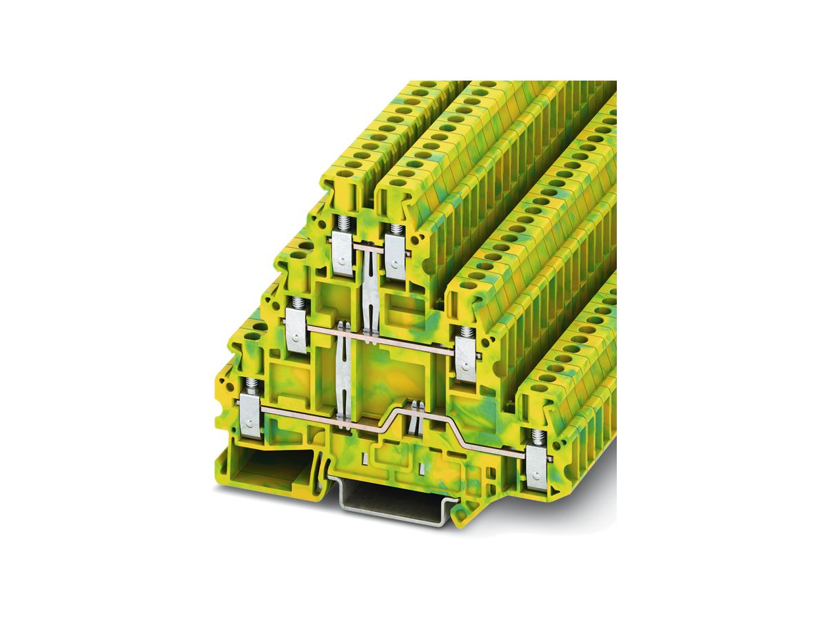 Dreistock-Reihenklemme PE CLIPLINE 0.14…4mm² grün-gelb