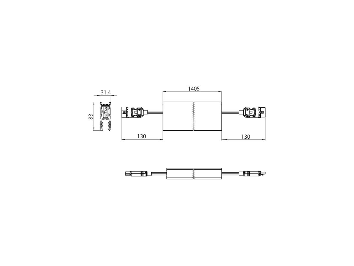 LED-Pendelleuchte (System) Sylvania Onetrack Joiner 34.5W 2850lm 940 DA 1.4m ws