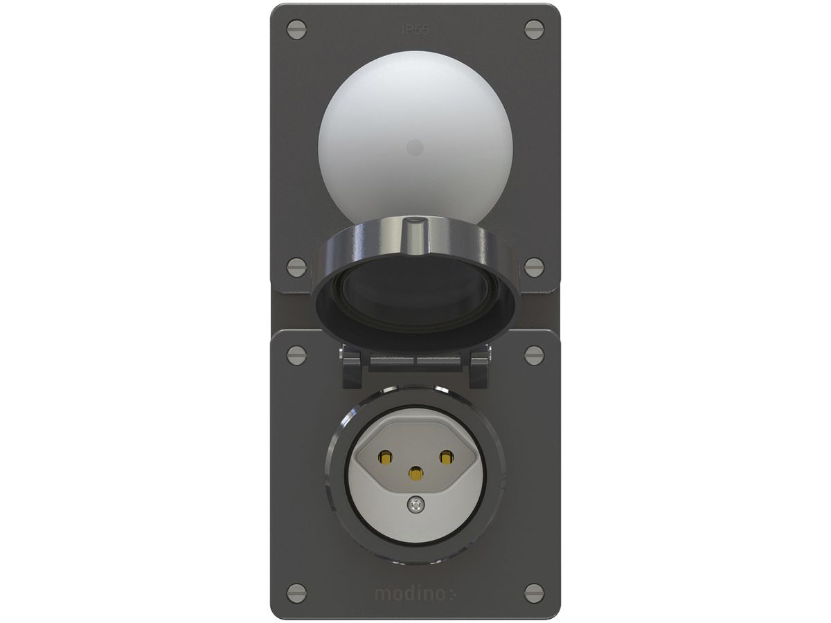 UP-Kombination modino exo Taster beleuchtet+Typ 13 90×190mm schwarz