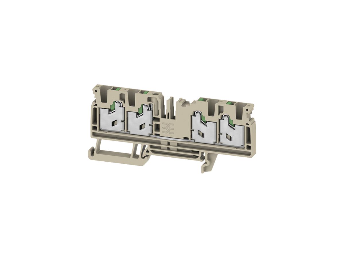 Durchgangs-Reihenklemme WM S4C 4 4mm² 32A 1000V SNAP IN 4×1 TH35 beige