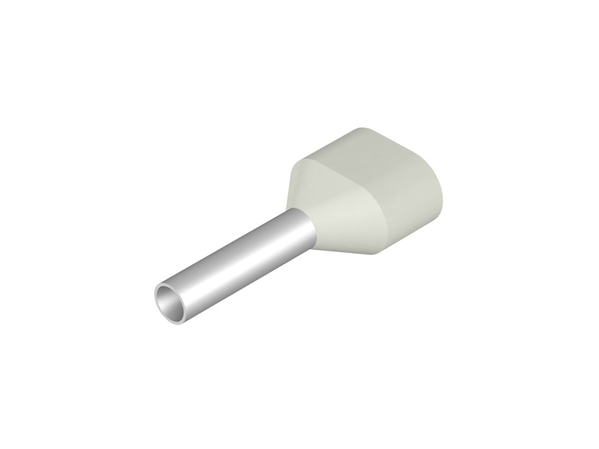 Zwillings-Aderendhülse Weidmüller H isoliert 2×0.75mm² 8mm weiss Mehrfachbeutel