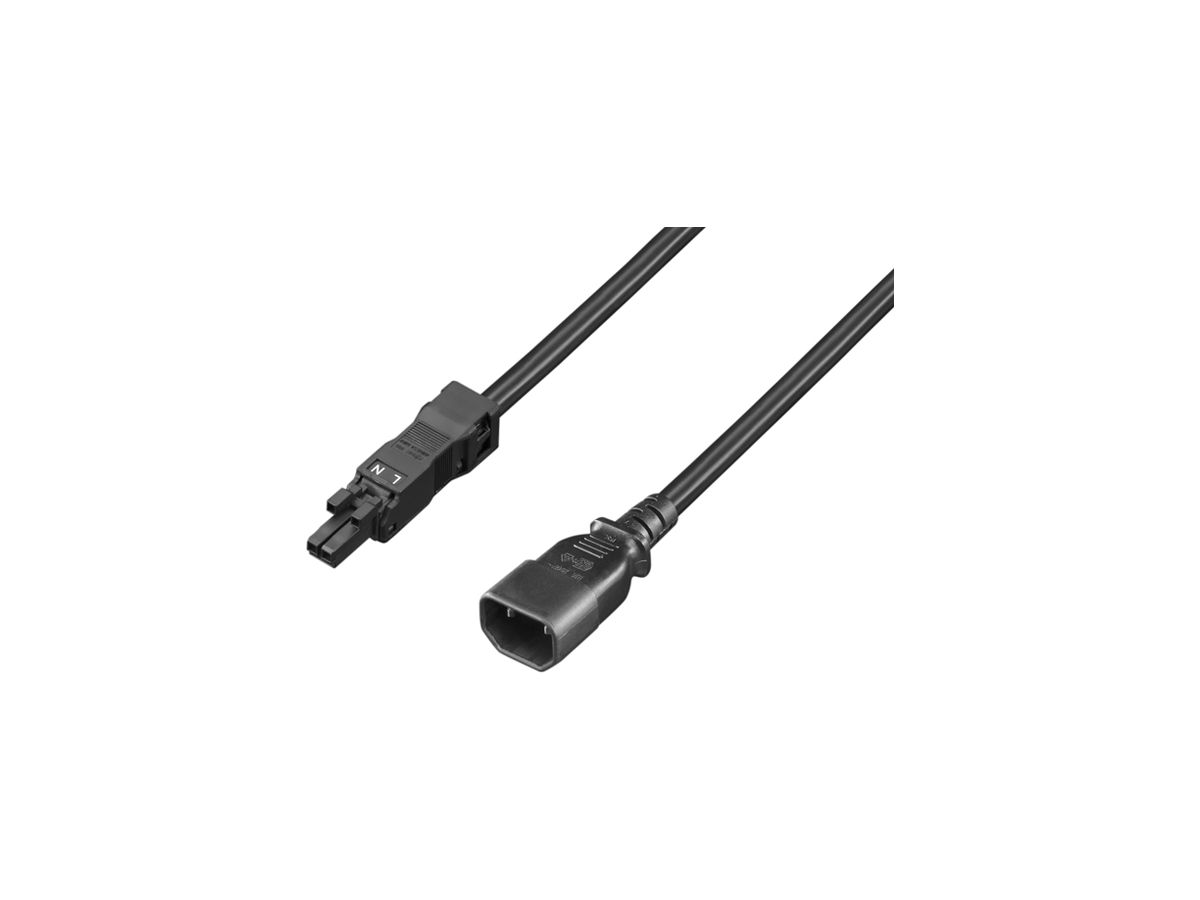 Anschlusskabel Rittal DK 7859.020 C18/Gerätestecker IT 2P PVC schwarz 2m