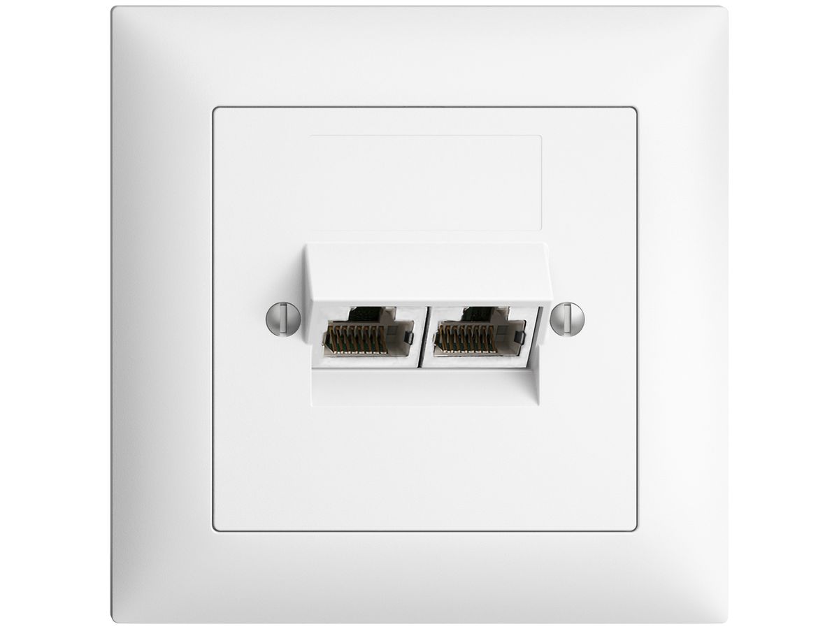 UP-Dose 2×RJ45/s 8P getr. EDIZIOdue weiss ITplus