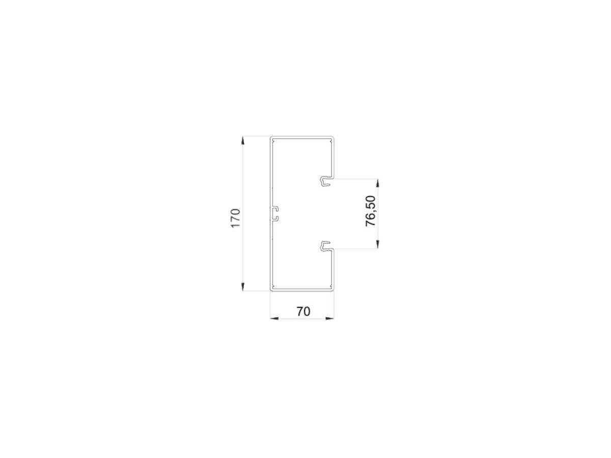 Grundprofil Bettermann PVC zu BR 70×170mm reinweiss