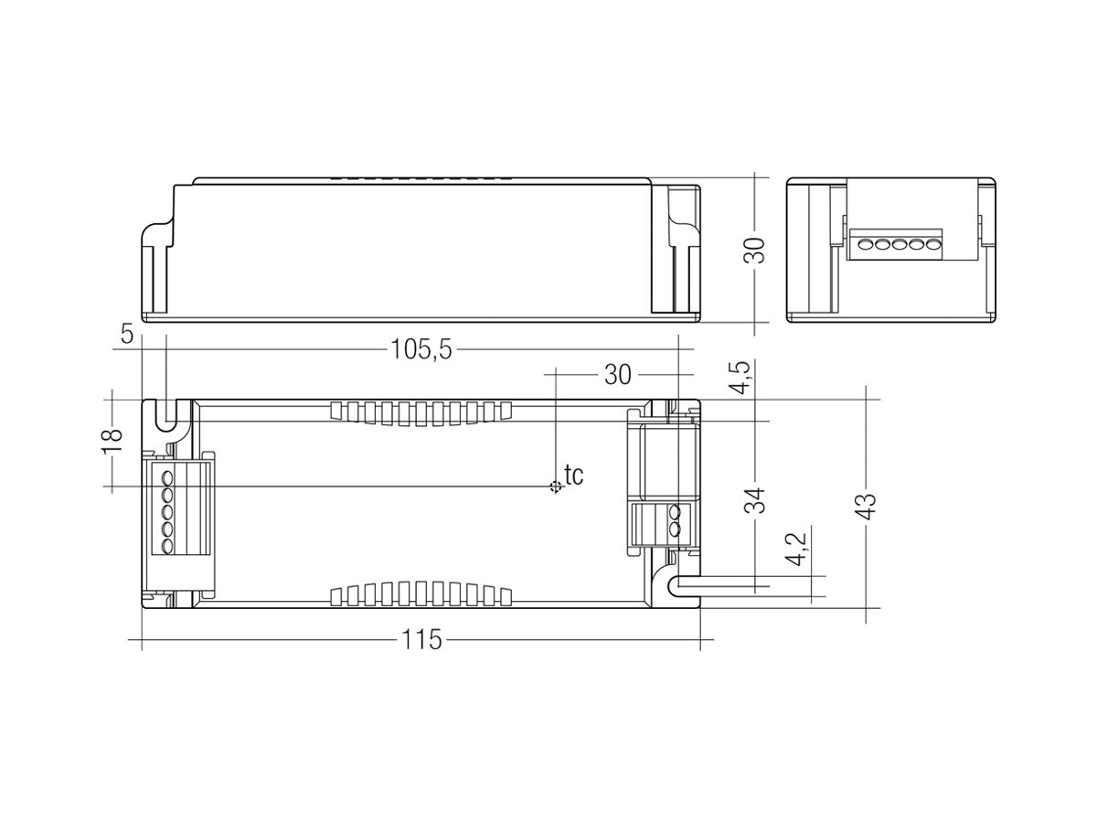 LED-Konverter Talexx LC 45W 500…1400mA flexC SC EXC 115×43×30mm