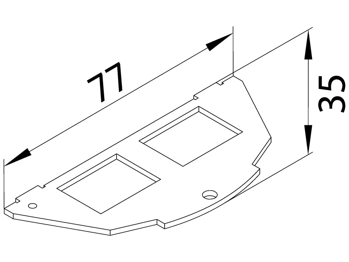 Montageplatte Hager Typ 05, 20.1×14.8mm zweifach