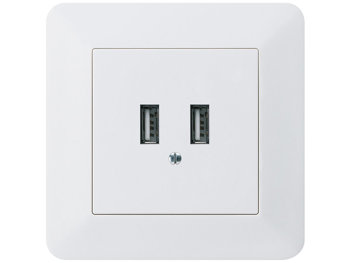 UP-USB-Ladesteckdose Hager kallysto.trend 240V 2400mA weiss