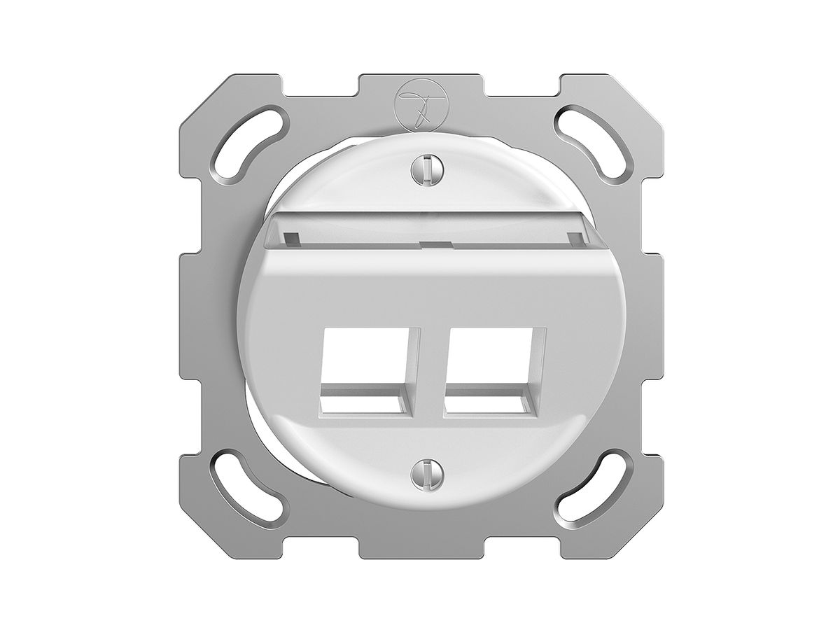 UP-Montageset Sdue, mit Schrägauslasshaube f.2×Keystone weiss
