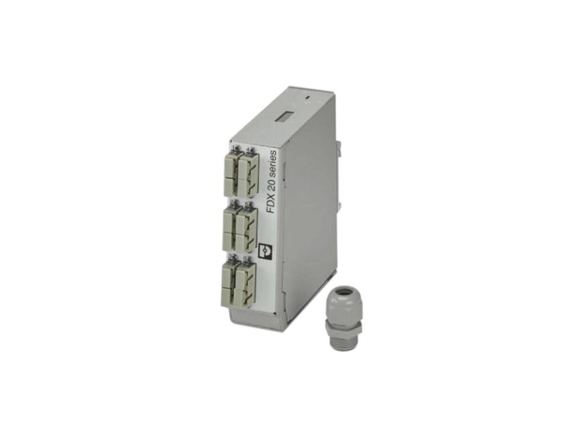 REG-Spleissbox Phoenix Contact FDX 20, für 6× SC-Duplex (OM4), komplett