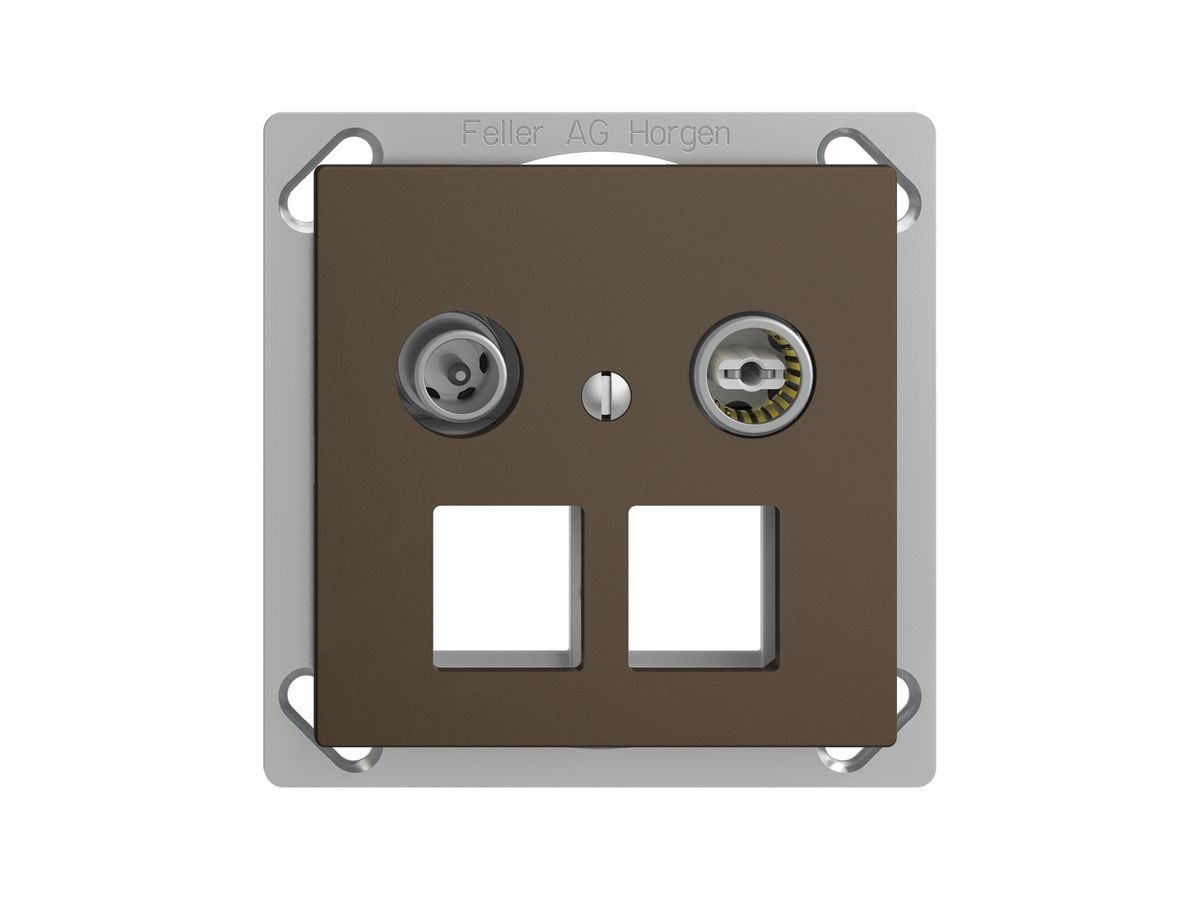 EB-Multimediadose 11dB Edue FM.TE Enddose/Durchgangsdose, f.2×RJ45 Keystone, cof
