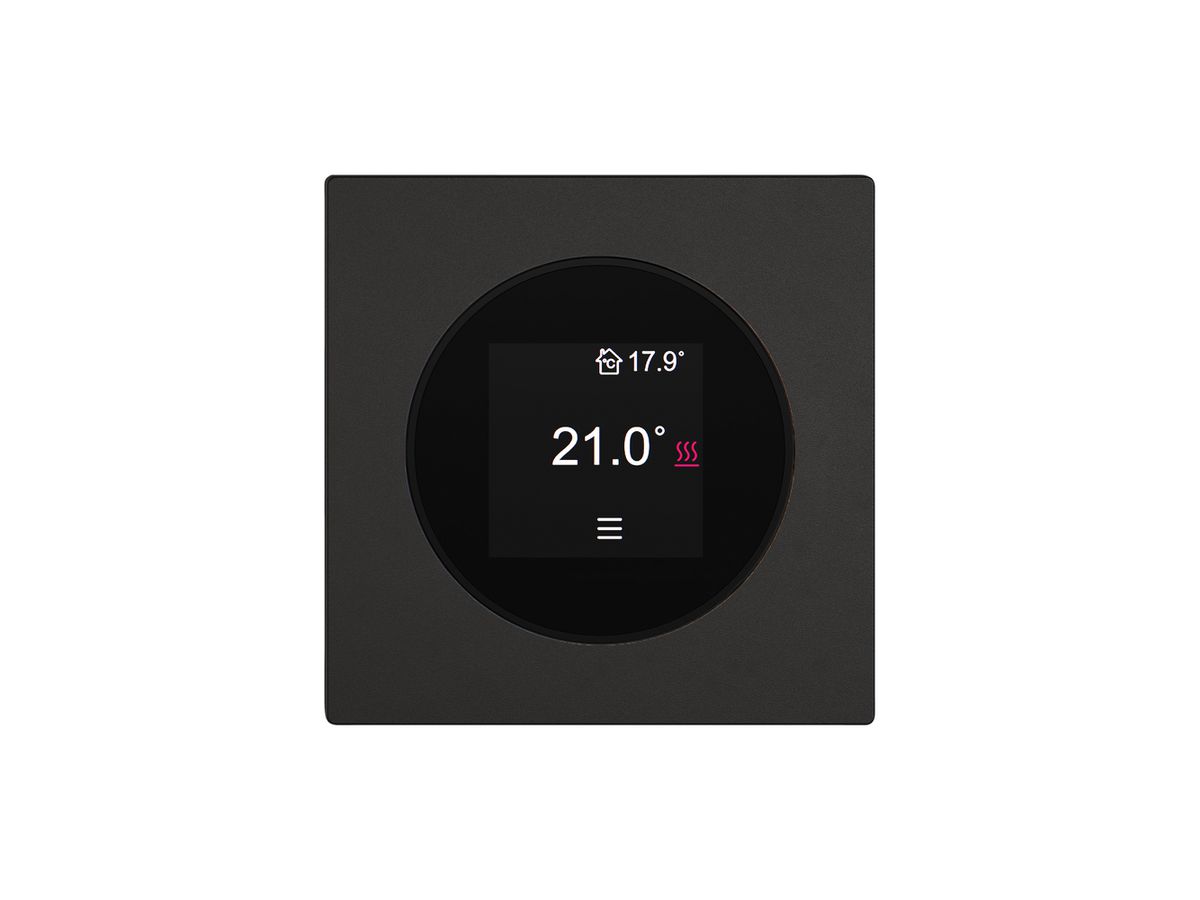 Raumthermostat EDIZIO.liv SNAPFIX® 230VAC 4…30°C 60×60mm schwarz