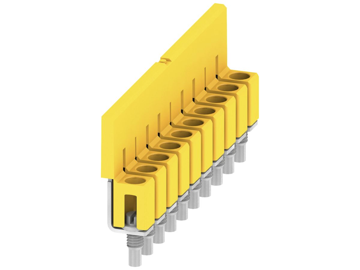 Querverbinder 10 Klemmen 32A 400V 5.1mm isoliert gelb