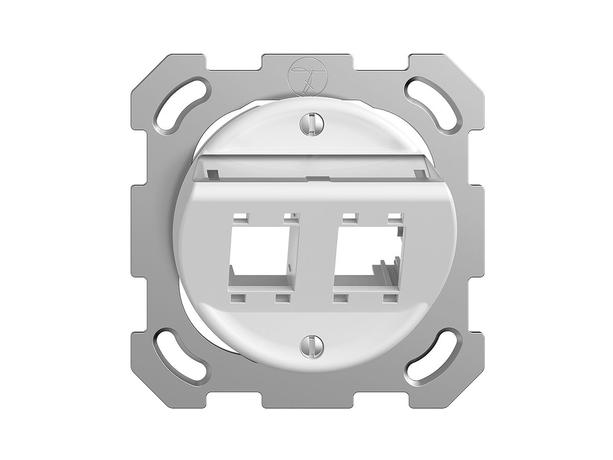 UP-Montageset Sdue QM, mit Schrägauslasshaube 2×RJ45 freenet weiss
