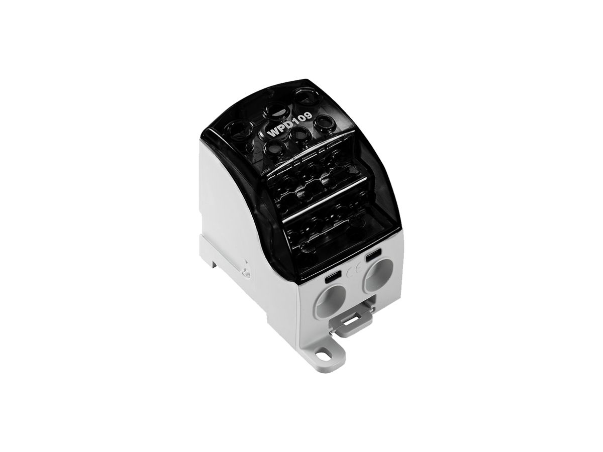Verteilerblock WM WPD 109 1P 490A 1×Eing 9×Ausg 1.5…35mm² 1.5…185mm²