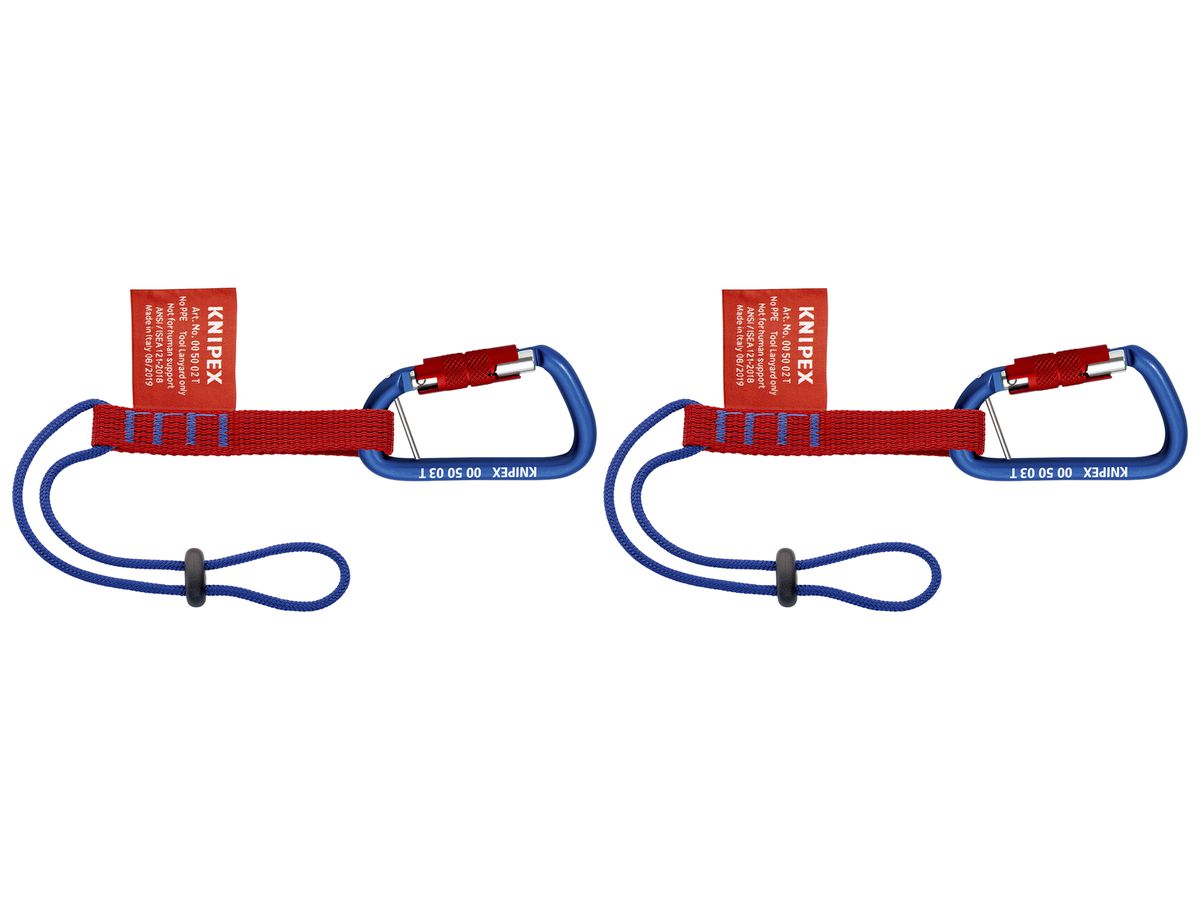 Adapterschlaufe KNIPEX 00 50 06 T BK mit Materialkarabiner max.1.5kg