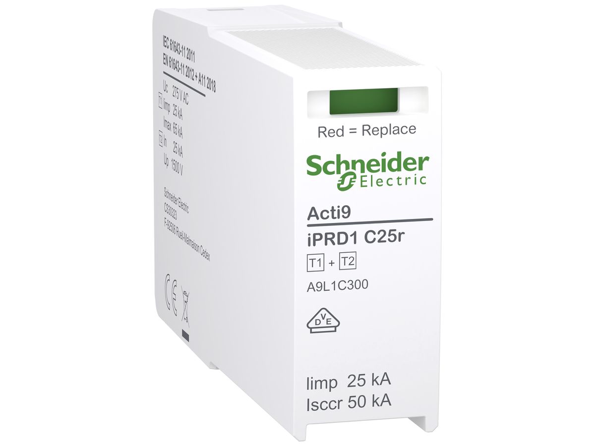 Steckmodul Acti9 iPRD C25r Typ 1+2 L-PE 1P 25kA 240V TN-C 1TE