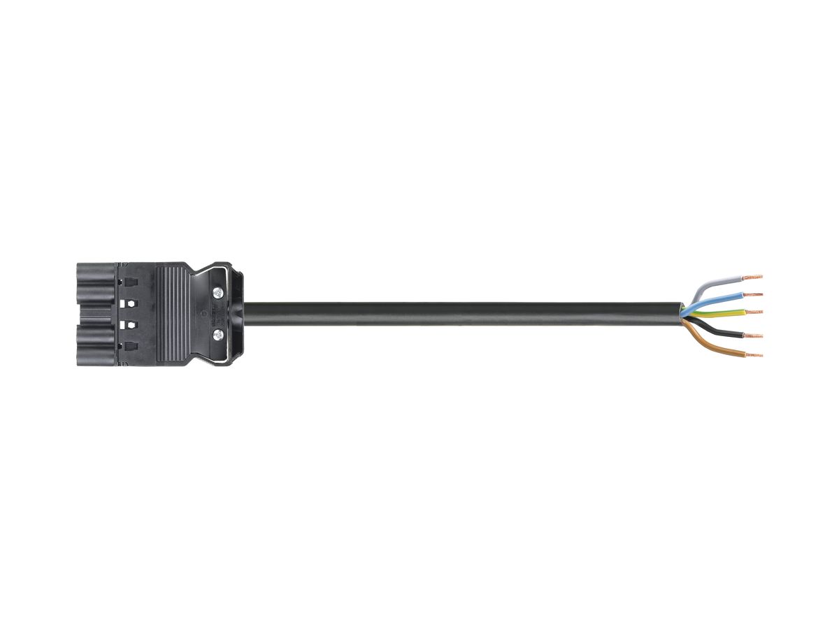 Anschlussleitung Wieland GST18i5 5×1.5mm² 400V 16A 1m schwarz Stecker, Cca