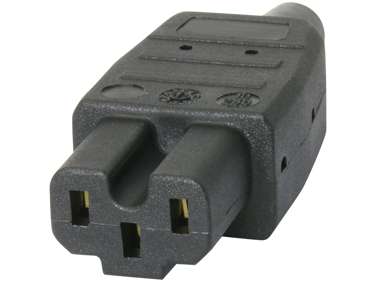 Gerätesteckdose MH Typ123 schwarz, C15A, super-hot