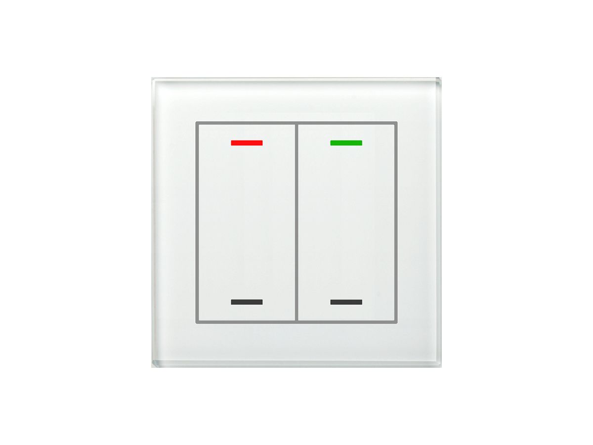 UP-Taster KNX RGBW MDT BE-GTL20W.01 2T/4B Glas weiss "neutral"