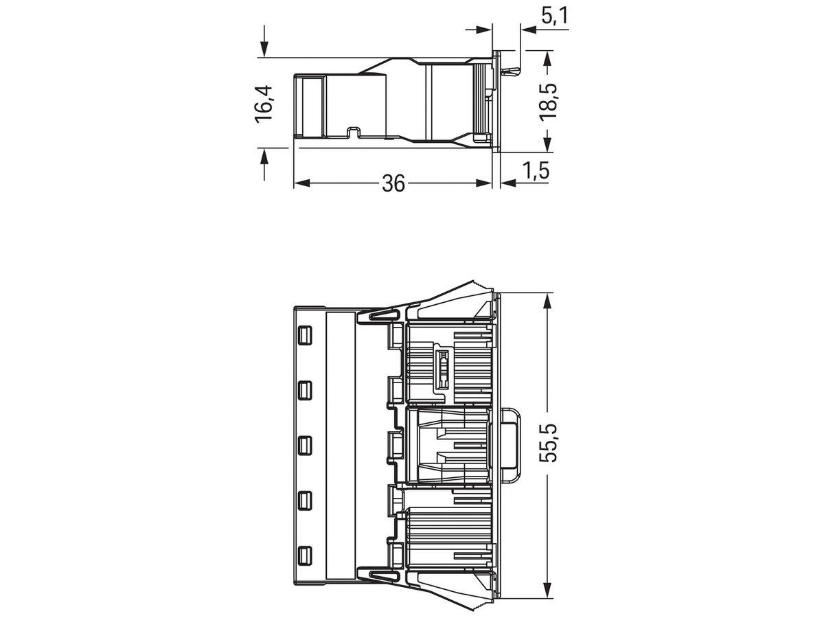 Stecker WAGO 5L 0.5…4mm² rot Codierung P 25A 400V Snap-In
