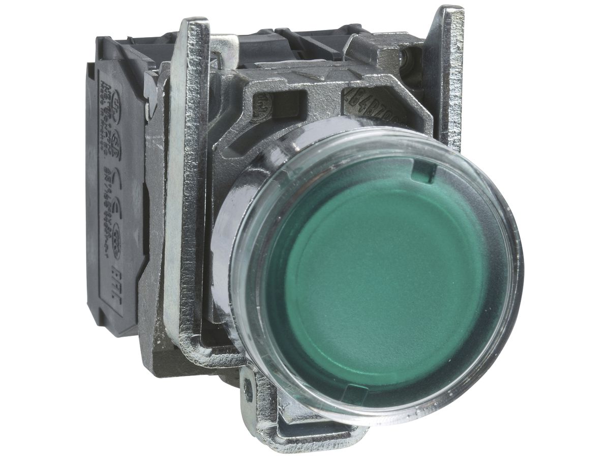 EB-Leuchttaster Harmony XB4 1 Taste 24VAC/DC grün Ø22.5mm 1NO 1NC IP66