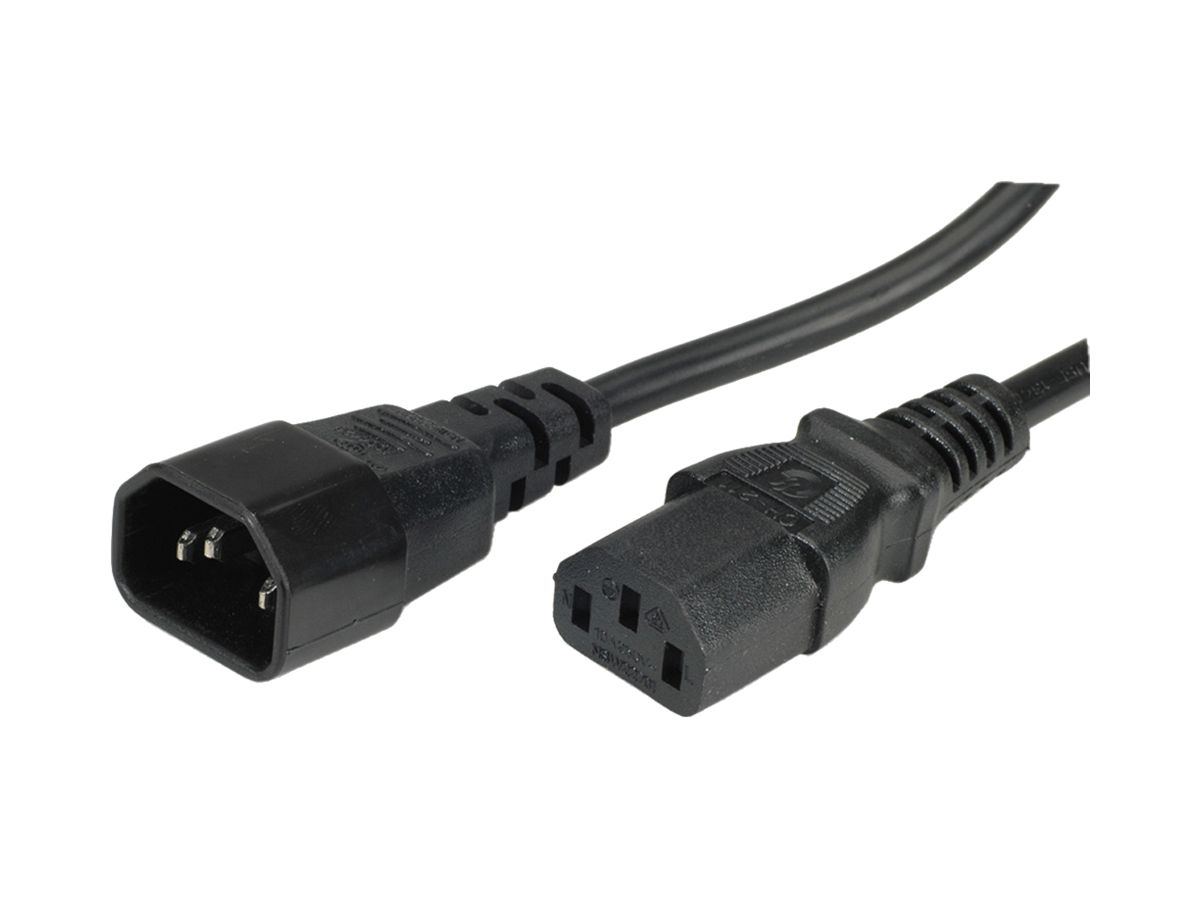 Apparatekabel VALUE C14 → C13 3×0.75mm² 250VAC/10A schwarz 0.5m