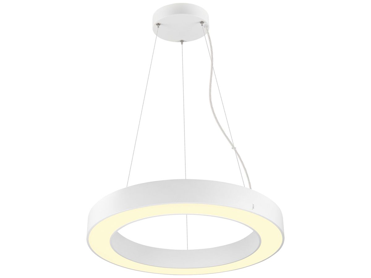 LED-Pendelleuchte SLV MEDO RING 60 27W 3750lm 930/940 DIM Ø600mm weiss