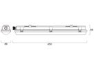 LED-Feuchtraumleuchte Sylvania Resisto 15W 1400…2600lm 6500K IP66 650mm grau