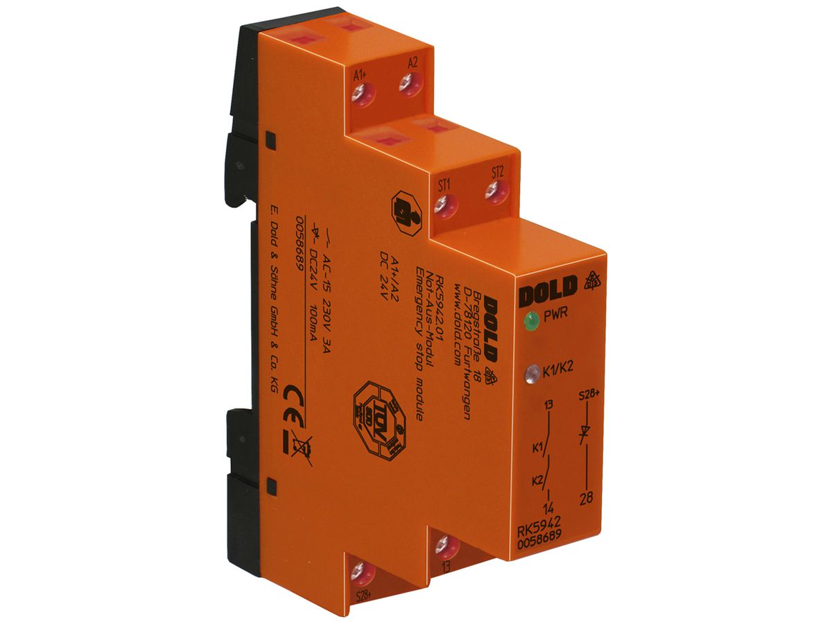 REG-Sicherheitsrelais Dold RK5942.01 NOT-AUS 24VDC 1NO+1NO 5A