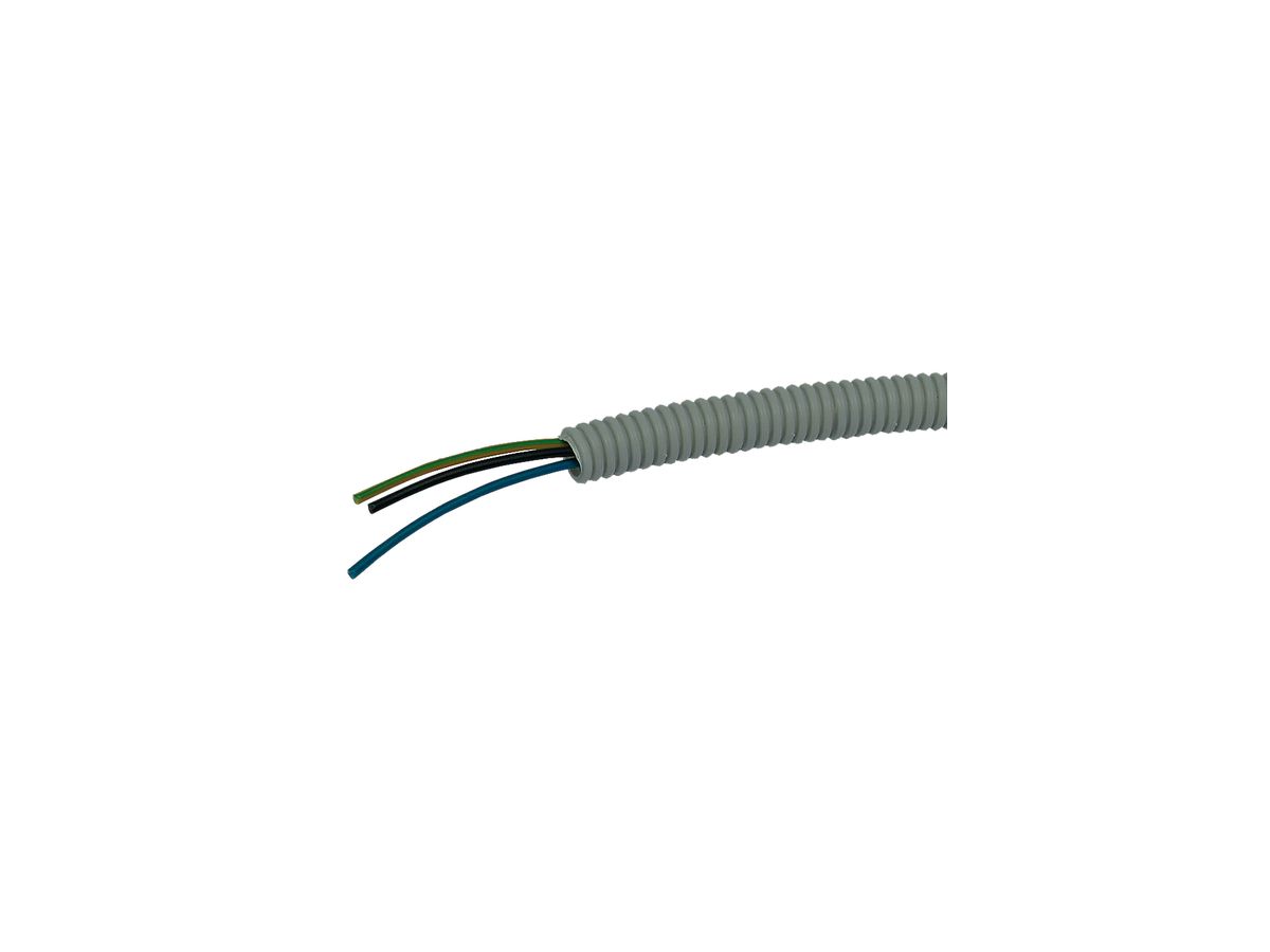 Rohr Prefile Plica mit 5×1.5mm² M20 hellgrau, (vi, ro, braun, blau, gelb-gn)