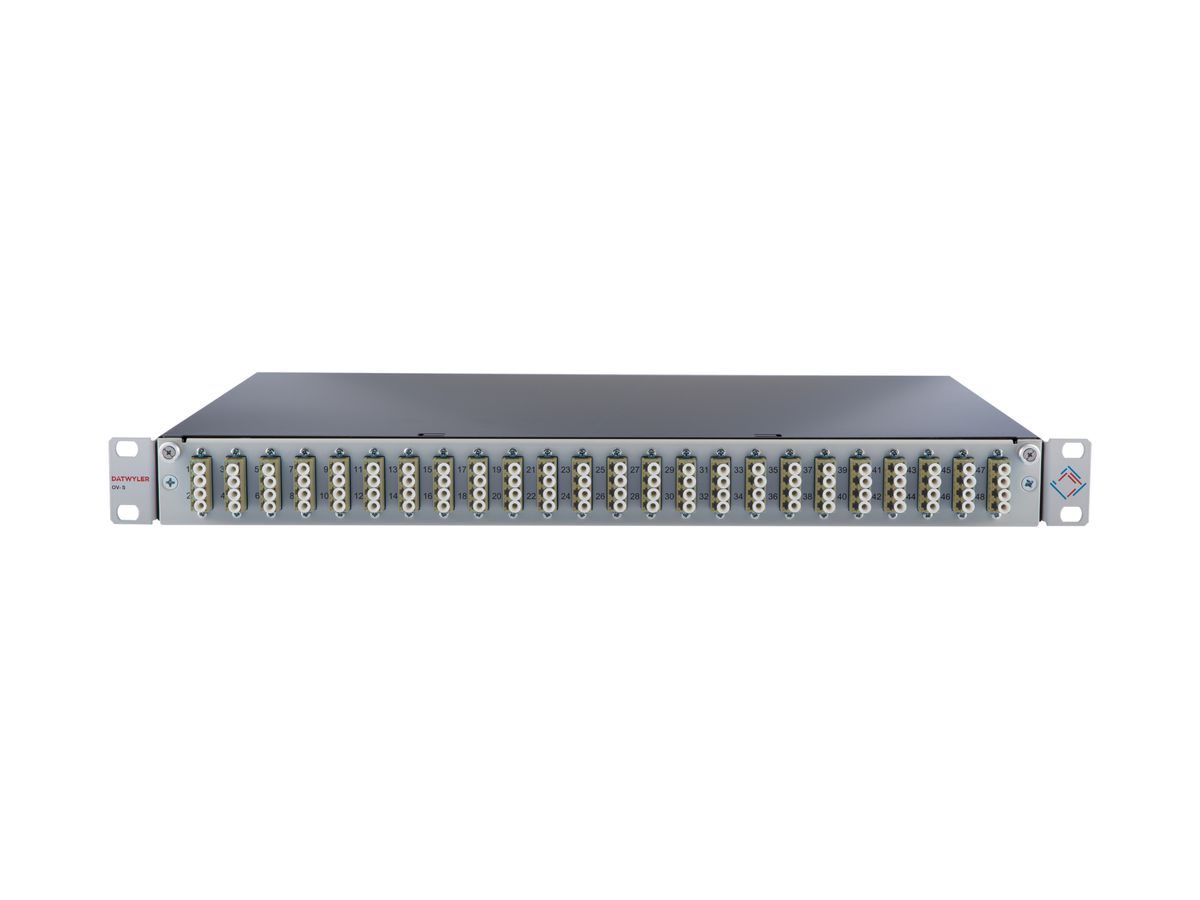 Spleissbox 19" Dätwyler 1HE 24×LCQ/PC 96×FP 2m, bg
