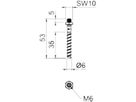 Brandschutzschraubanker Bettermann SW10 mit M6 6×55mm Stahl galvanisch verzinkt