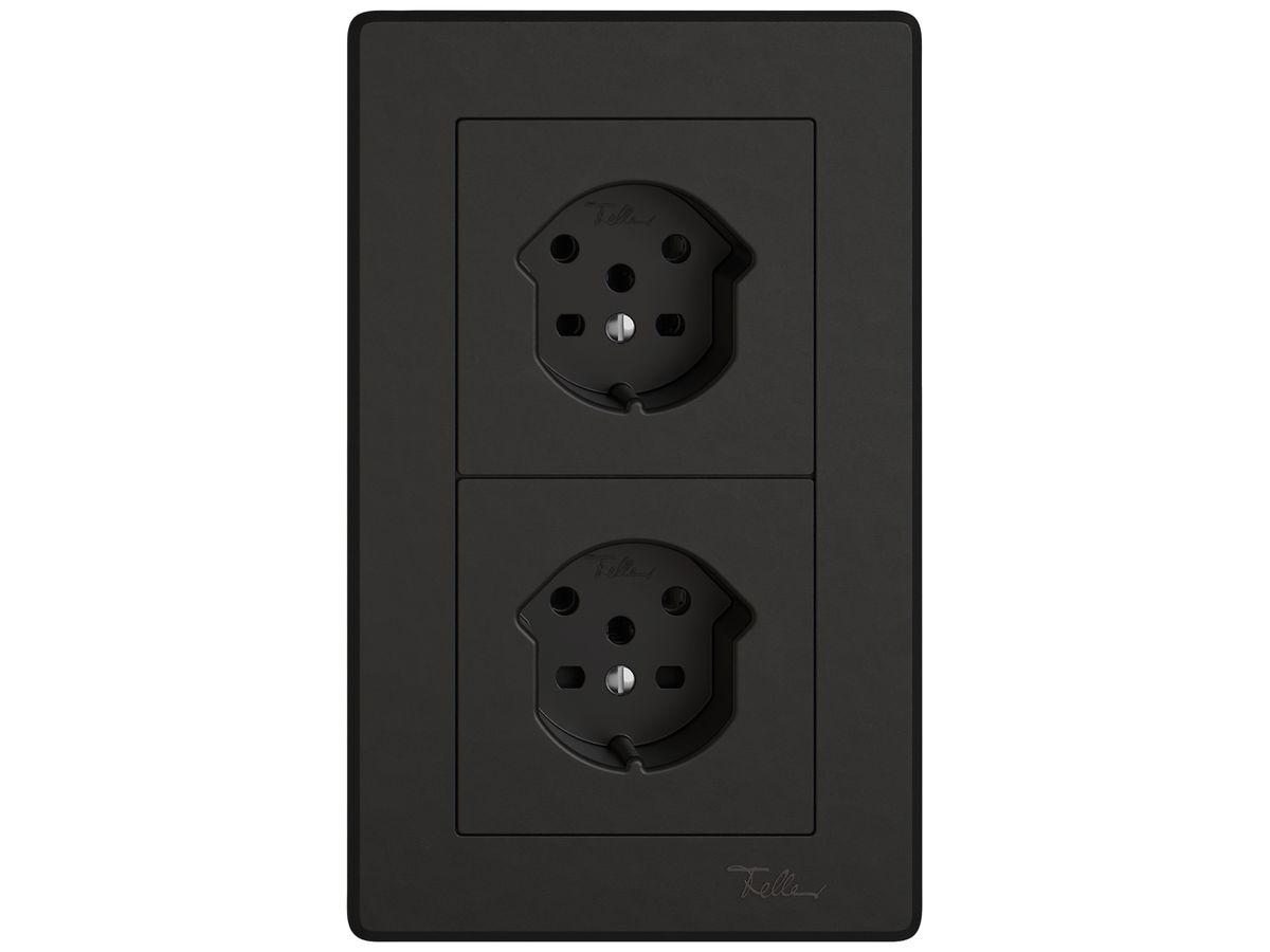 UP-Kombination EDIZIO.liv SNAPFIX® 2×1 156×96mm 1×T15+1×T15 schwarz